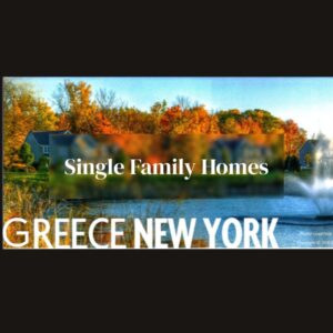 Greece New York Single Family Homes for sale with fall foliage and suburban neighborhood