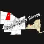 Parma NY single family homes for sale highlighted on Monroe County New York map
