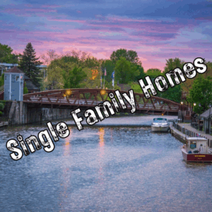Perinton single family homes for sale near the Erie Canal at sunset