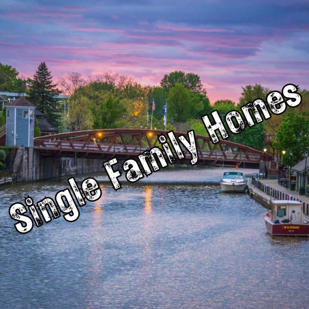 Erie Canal with Stamp of Single Family Homes