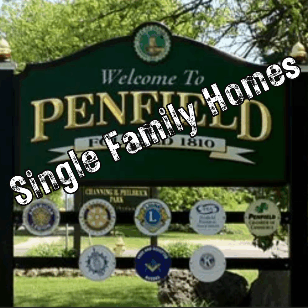 Penfield Town Sign with Single Family Residence Stamp