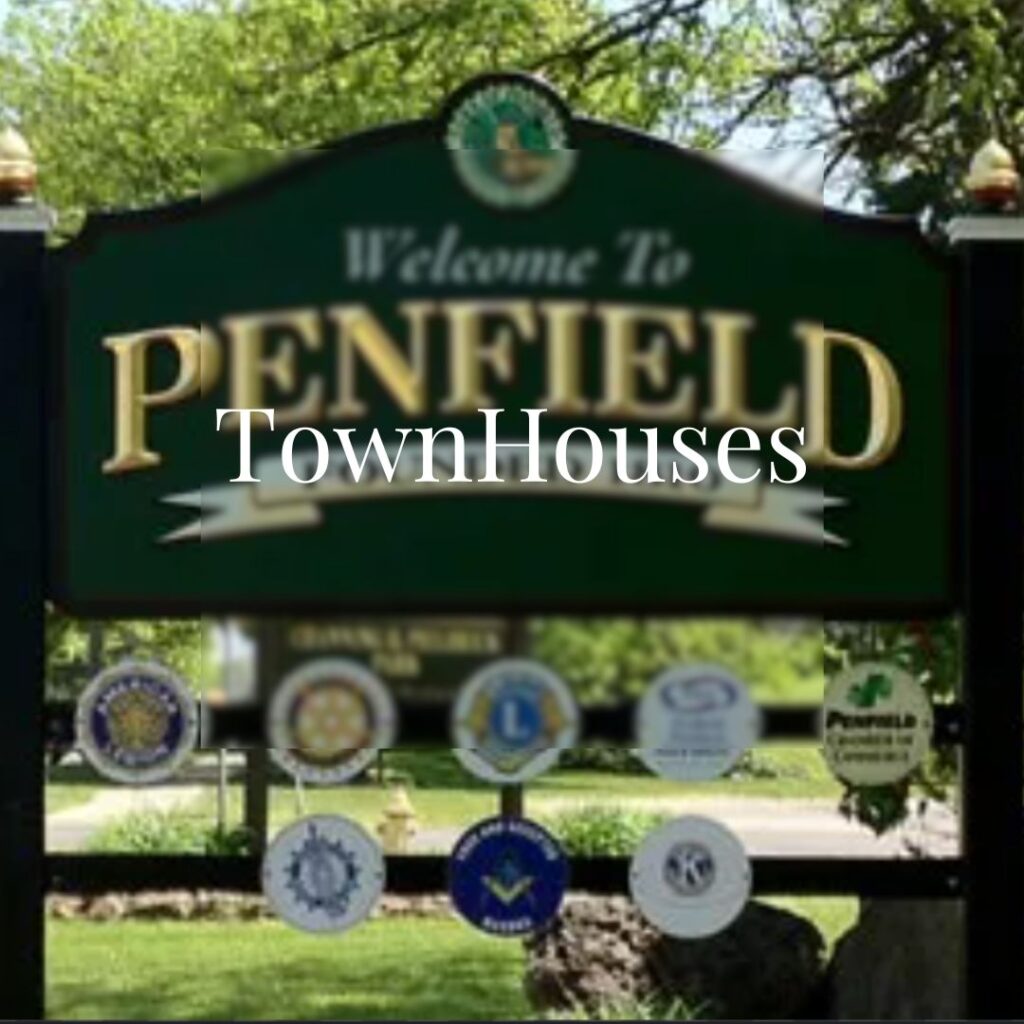 Welcome sign for Penfield Townhouses