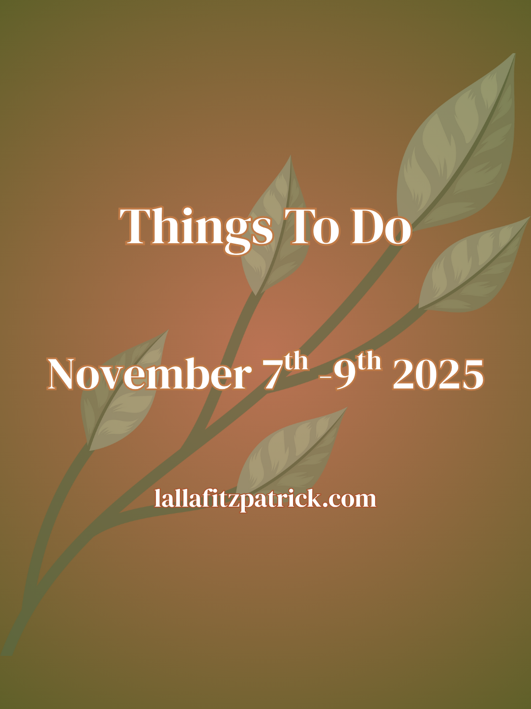 Things To Do November 7th-9th 2025
