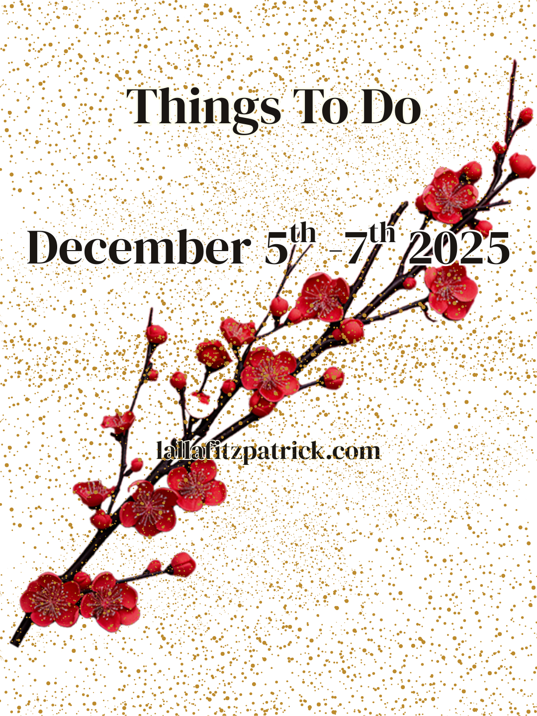 Red flowers with event dates displayed