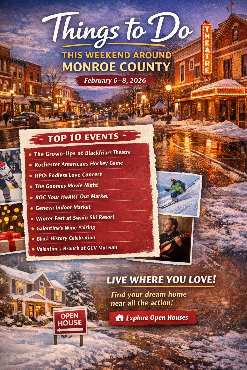 Winter events in Monroe County.