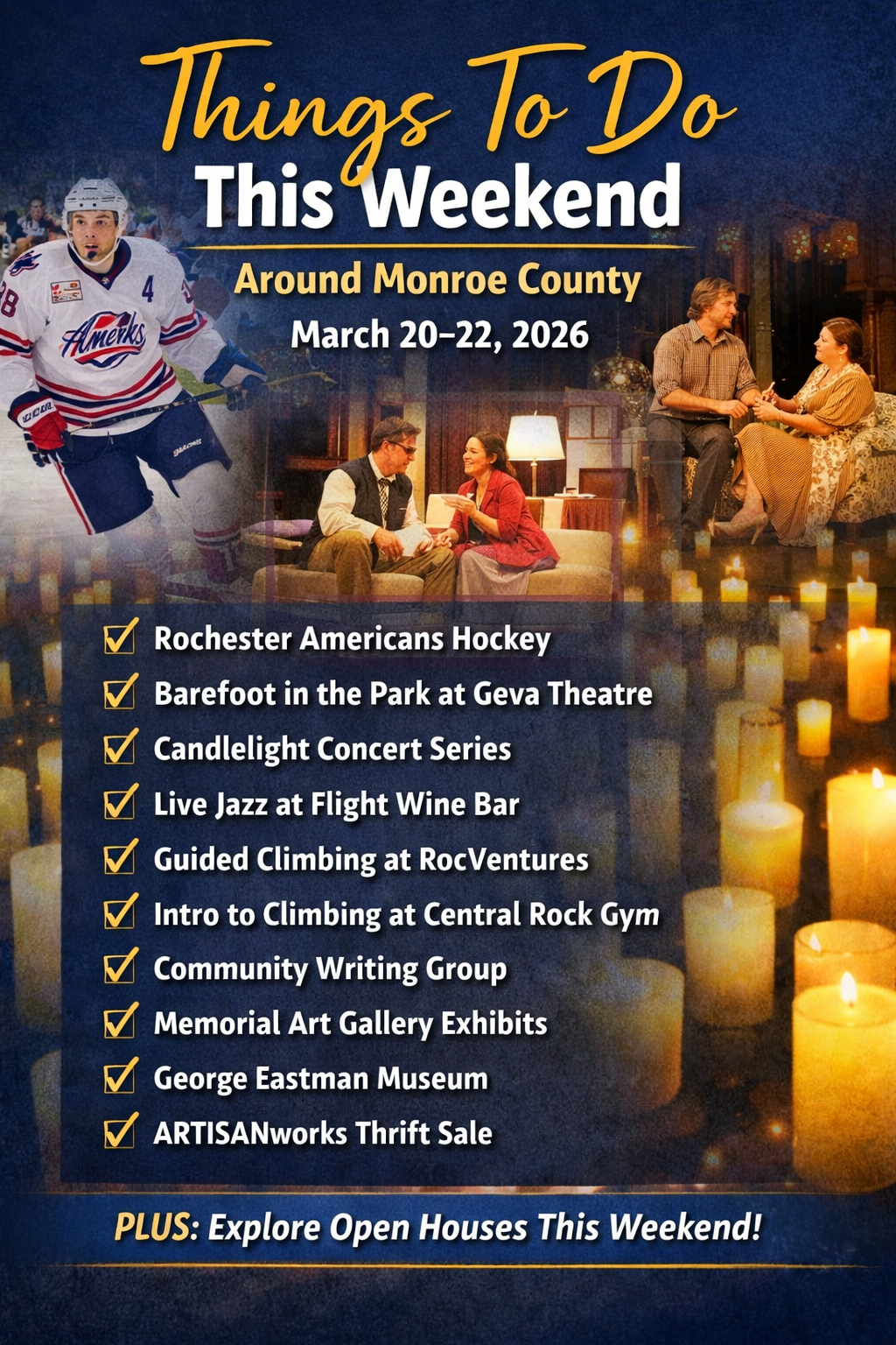 Weekend activities in Monroe County.